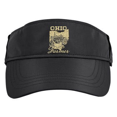 Ohio Farmer Tractor Lover State Map Farming Local Farmer Adult Drive Performance Visor