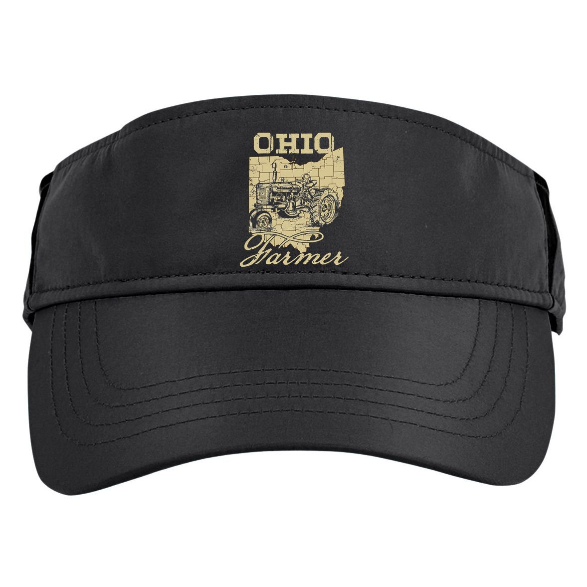 Ohio Farmer Tractor Lover State Map Farming Local Farmer Adult Drive Performance Visor