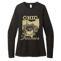 Ohio Farmer Tractor Lover State Map Farming Local Farmer Womens CVC Long Sleeve Shirt