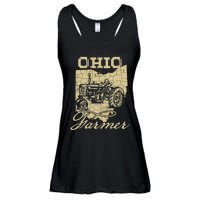 Ohio Farmer Tractor Lover State Map Farming Local Farmer Ladies Essential Flowy Tank