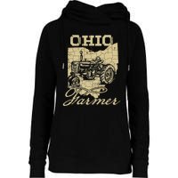 Ohio Farmer Tractor Lover State Map Farming Local Farmer Womens Funnel Neck Pullover Hood