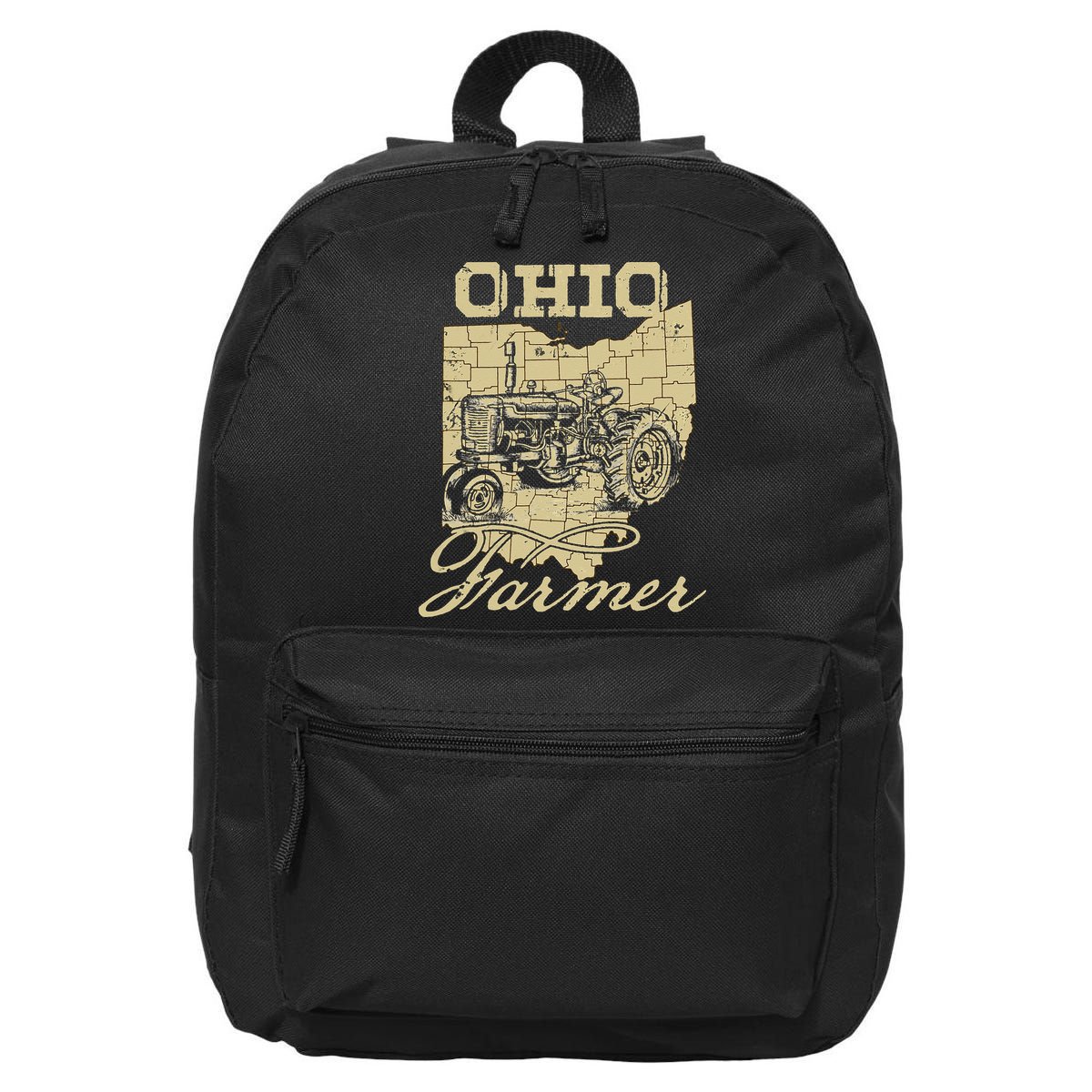 Ohio Farmer Tractor Lover State Map Farming Local Farmer 16 in Basic Backpack