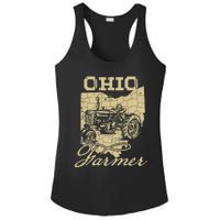 Ohio Farmer Tractor Lover State Map Farming Local Farmer Ladies PosiCharge Competitor Racerback Tank