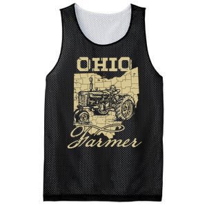 Ohio Farmer Tractor Lover State Map Farming Local Farmer Mesh Reversible Basketball Jersey Tank