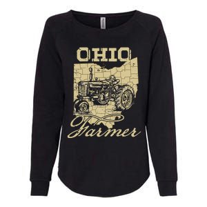 Ohio Farmer Tractor Lover State Map Farming Local Farmer Womens California Wash Sweatshirt