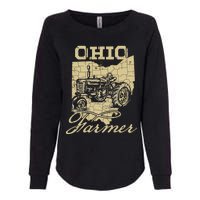 Ohio Farmer Tractor Lover State Map Farming Local Farmer Womens California Wash Sweatshirt