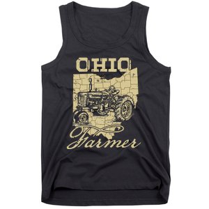 Ohio Farmer Tractor Lover State Map Farming Local Farmer Tank Top