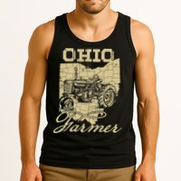Ohio Farmer Tractor Lover State Map Farming Local Farmer Tank Top