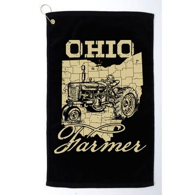 Ohio Farmer Tractor Lover State Map Farming Local Farmer Golf Towel