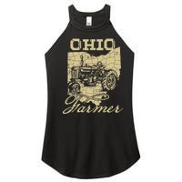 Ohio Farmer Tractor Lover State Map Farming Local Farmer Women's Perfect Tri Rocker Tank