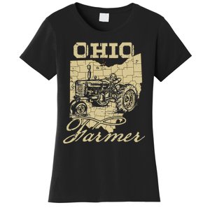 Ohio Farmer Tractor Lover State Map Farming Local Farmer Women's T-Shirt