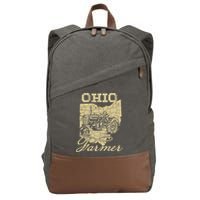 Ohio Farmer Tractor Lover State Map Farming Local Farmer Cotton Canvas Backpack