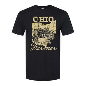 Ohio Farmer Tractor Lover State Map Farming Local Farmer Softstyle CVC T-Shirt