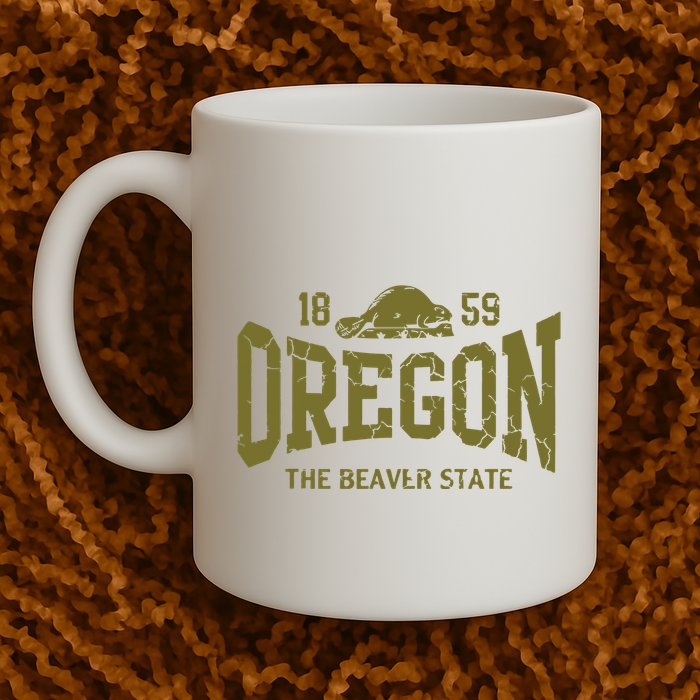 Oregon Flag The Beaver State Est 1859 Vintage Distressed Mug