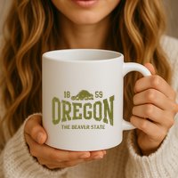 Oregon Flag The Beaver State Est 1859 Vintage Distressed Mug