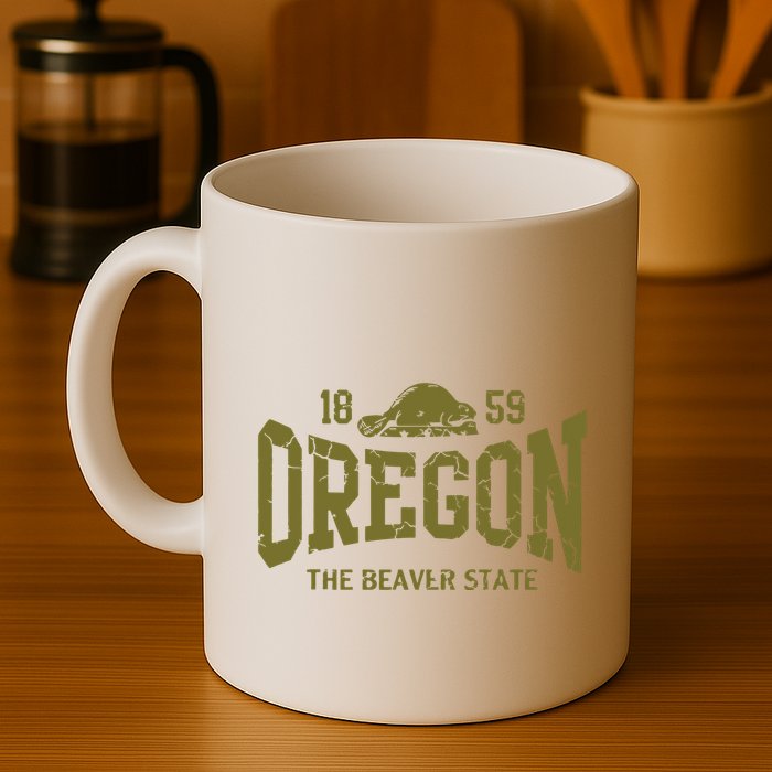 Oregon Flag The Beaver State Est 1859 Vintage Distressed Mug