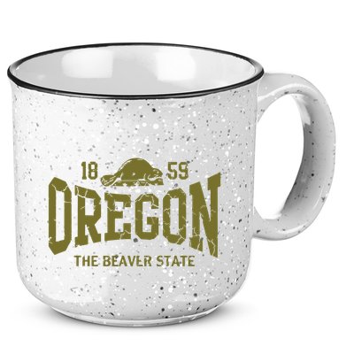 Oregon Flag The Beaver State Est 1859 Vintage Distressed 15oz Campfire Ceramic Mug