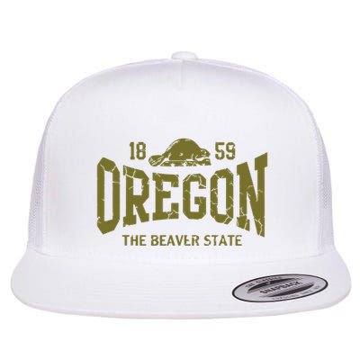 Oregon Flag The Beaver State Est 1859 Vintage Distressed Flatbill Hat