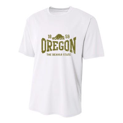 Oregon Flag The Beaver State Est 1859 Vintage Distressed Youth Performance Sprint T-Shirt