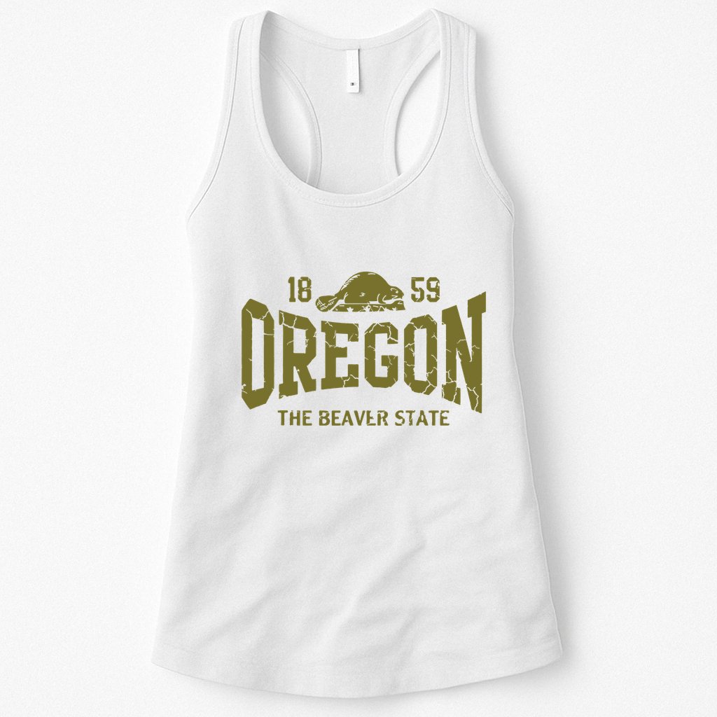 Oregon Flag The Beaver State Est 1859 Vintage Distressed Womens Tank Top