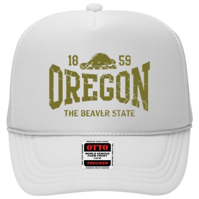 Oregon Flag The Beaver State Est 1859 Vintage Distressed Trucker Hat