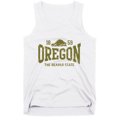 Oregon Flag The Beaver State Est 1859 Vintage Distressed Tank Top