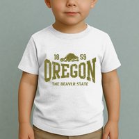 Oregon Flag The Beaver State Est 1859 Vintage Distressed Toddler T-Shirt