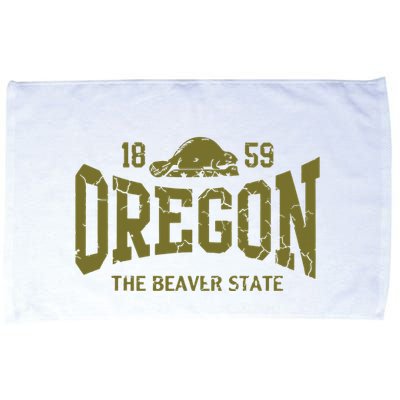 Oregon Flag The Beaver State Est 1859 Vintage Distressed Microfiber Hand Towel
