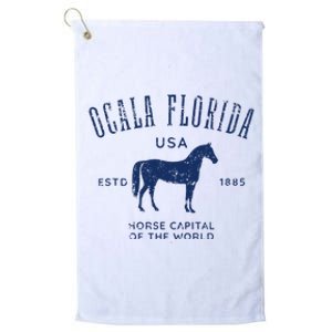 Ocala Florida Usa Horse Capital Distressed Equestrian Design Platinum Collection Golf Towel