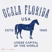 Ocala Florida Usa Horse Capital Distressed Equestrian Design Kids T-Shirt