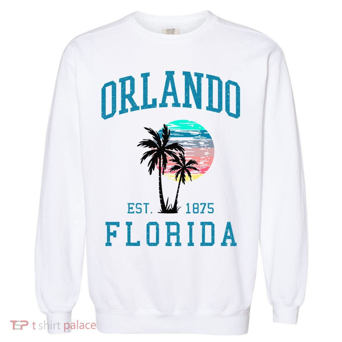 Orlando Florida Vintage Beach Palm Trees Summer In Orlando Garment-Dyed Sweatshirt