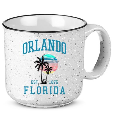 Orlando Florida Vintage Beach Palm Trees Summer In Orlando 15oz Campfire Ceramic Mug
