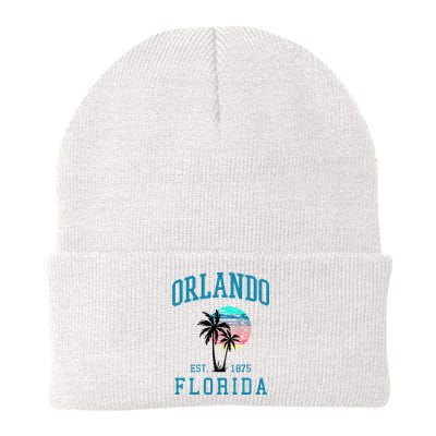 Orlando Florida Vintage Beach Palm Trees Summer In Orlando Beanie