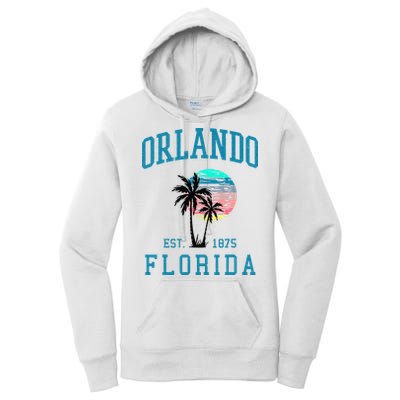 Orlando Florida Vintage Beach Palm Trees Summer In Orlando Women's Pullover Hoodie