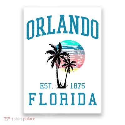 Orlando Florida Vintage Beach Palm Trees Summer In Orlando Poster