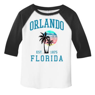 Orlando Florida Vintage Beach Palm Trees Summer In Orlando Toddler Fine Jersey T-Shirt
