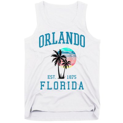 Orlando Florida Vintage Beach Palm Trees Summer In Orlando Tank Top