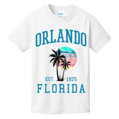Orlando Florida Vintage Beach Palm Trees Summer In Orlando Kids T-Shirt