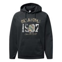 Oklahoma Flag Vintage Fade Performance Fleece Hoodie