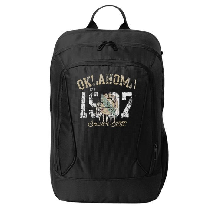 Oklahoma Flag Vintage Fade City Backpack