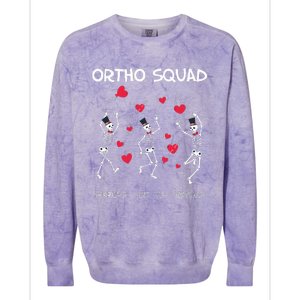 Orthopedic Funny ValentineS Ortho Squad Skeleton Dancing Colorblast Crewneck Sweatshirt