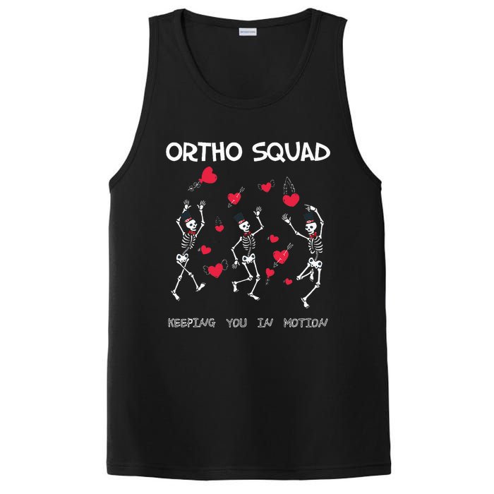 Orthopedic Funny ValentineS Ortho Squad Skeleton Dancing PosiCharge Competitor Tank