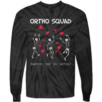 Orthopedic Funny ValentineS Ortho Squad Skeleton Dancing Tie-Dye Long Sleeve Shirt