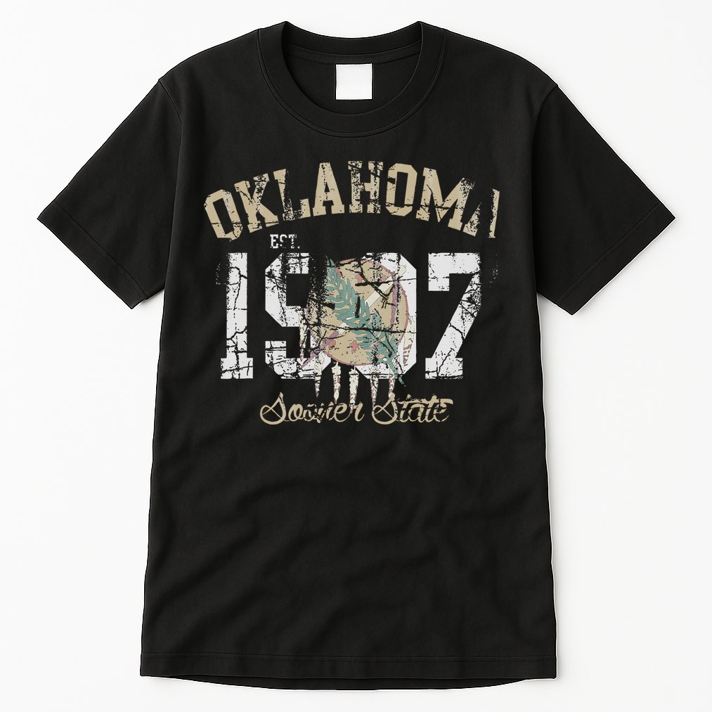 Oklahoma Flag Vintage Fade Men Women Tall T-Shirt