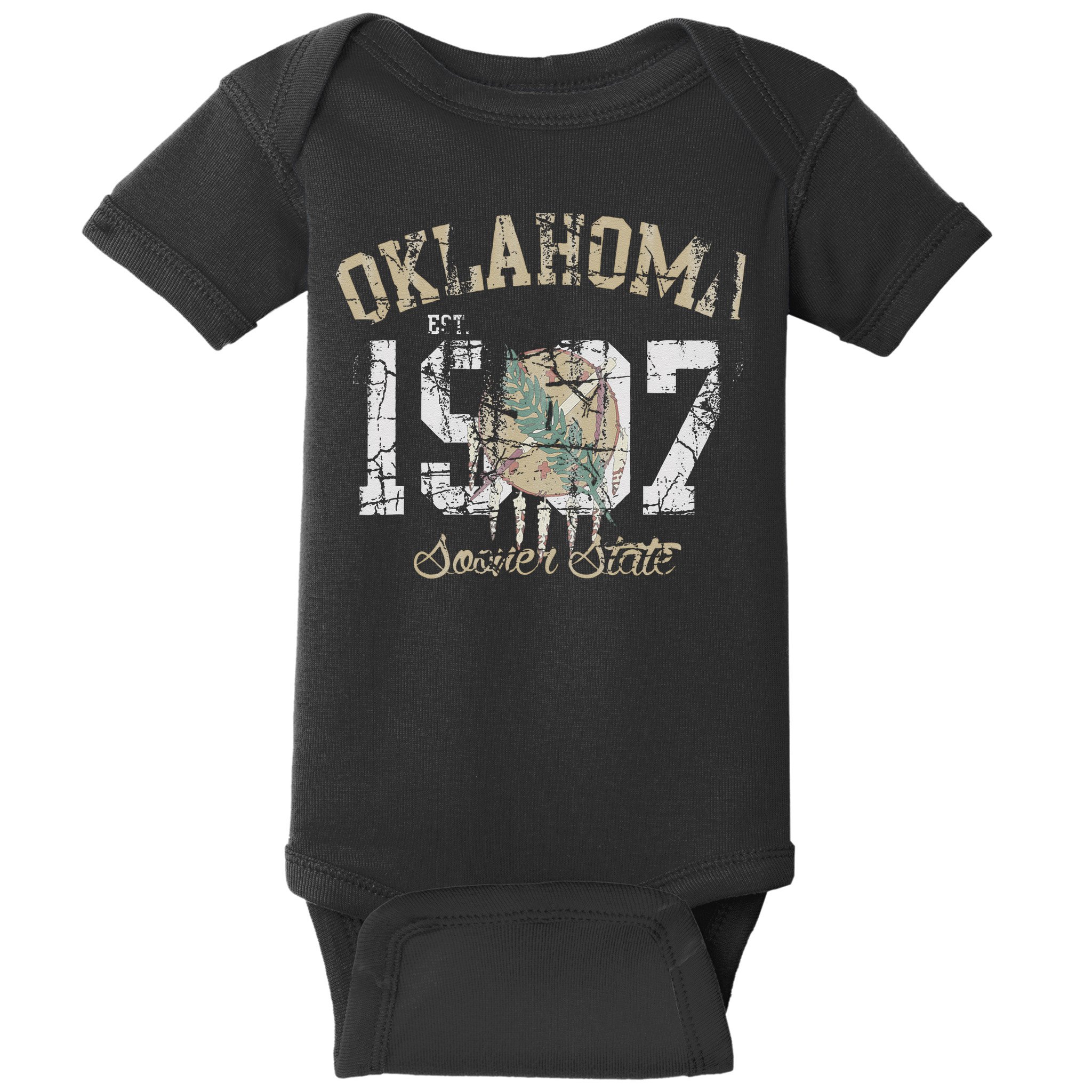 Oklahoma Flag Vintage Fade Men Women Baby Bodysuit