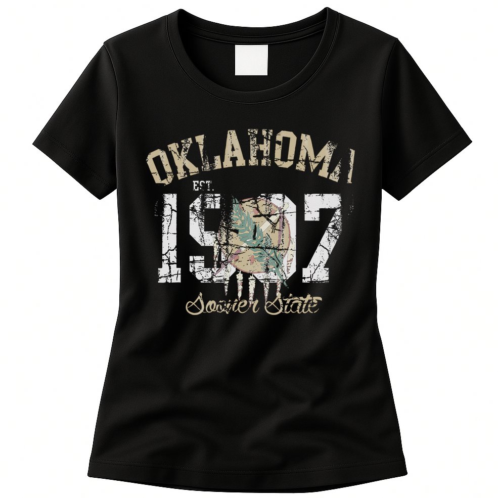 Oklahoma Flag Vintage Fade Men Women Womens T-Shirt