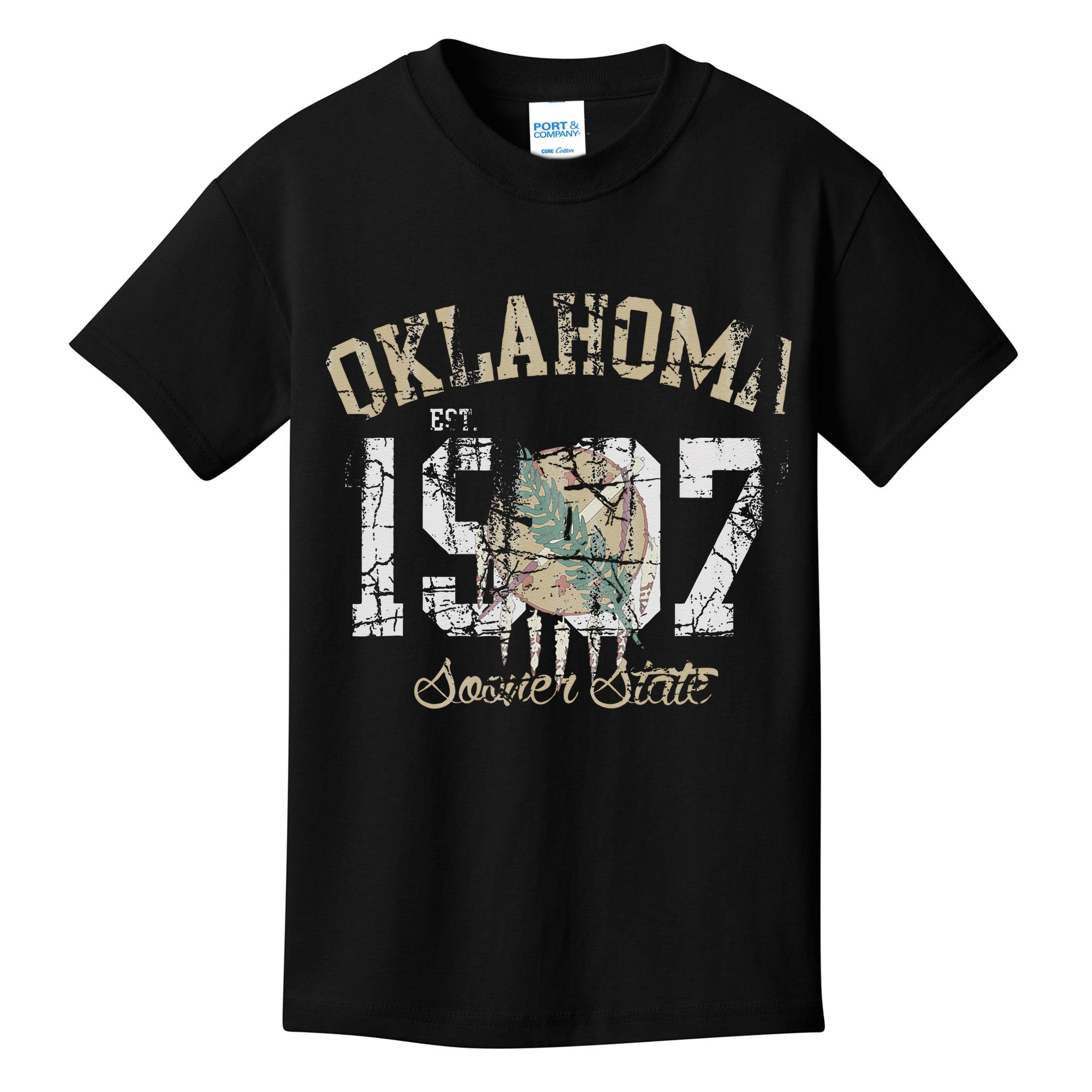 Oklahoma Flag Vintage Fade Men Women Kids T-Shirt