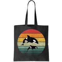 Orca Family Vintage Retro Art, Killer Whale Family Tote Bag