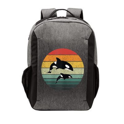 Orca Family Vintage Retro Art, Killer Whale Family Vector Backpack