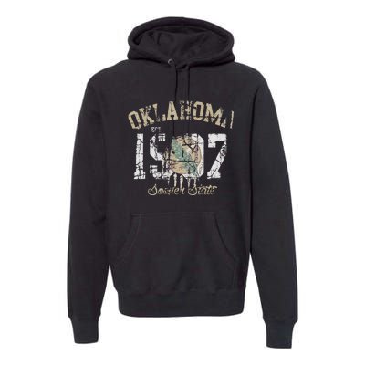 Oklahoma Flag Vintage Fade Premium Hoodie